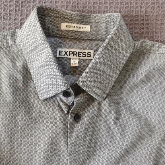 Express Men's Extra Slim Fit Button Up Shirt - Picture 13 of 13
